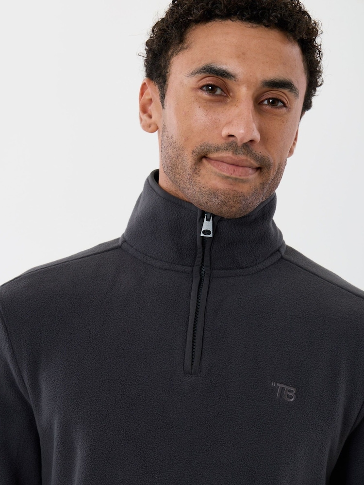 Threadbare Grey Quarter Zip Fitness Fleece - Image 5 of 5 Threadbare Grey Quarter Zip Fitness Fleece - Image 5 of 5
