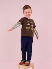 JoJo Maman Bébé Indigo Blue & Navy Blue 2-Pack Cargo Joggers - Image 10 of 11