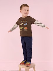 JoJo Maman Bébé Indigo Blue & Navy Blue 2-Pack Cargo Joggers - Image 11 of 11
