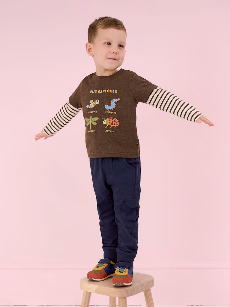 Indigo-Blau & Marineblau - JoJo Maman Bébé Cargo 100% Cotton Joggers 2 Pack - Bild 11 von 11 Indigo-Blau & Marineblau - JoJo Maman Bébé Cargo 100% Cotton Joggers 2 Pack - Bild 11 von 11