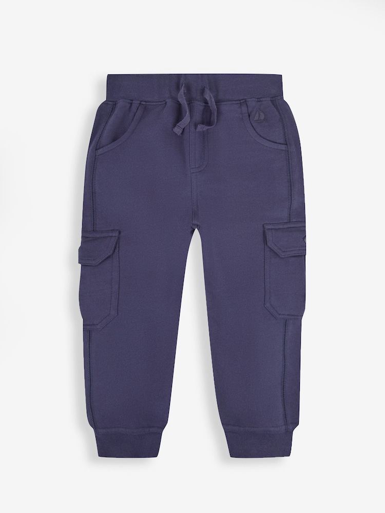 JoJo Maman Bébé Indigo Blue & Navy Blue 2-Pack Cargo Joggers - Image 2 of 11