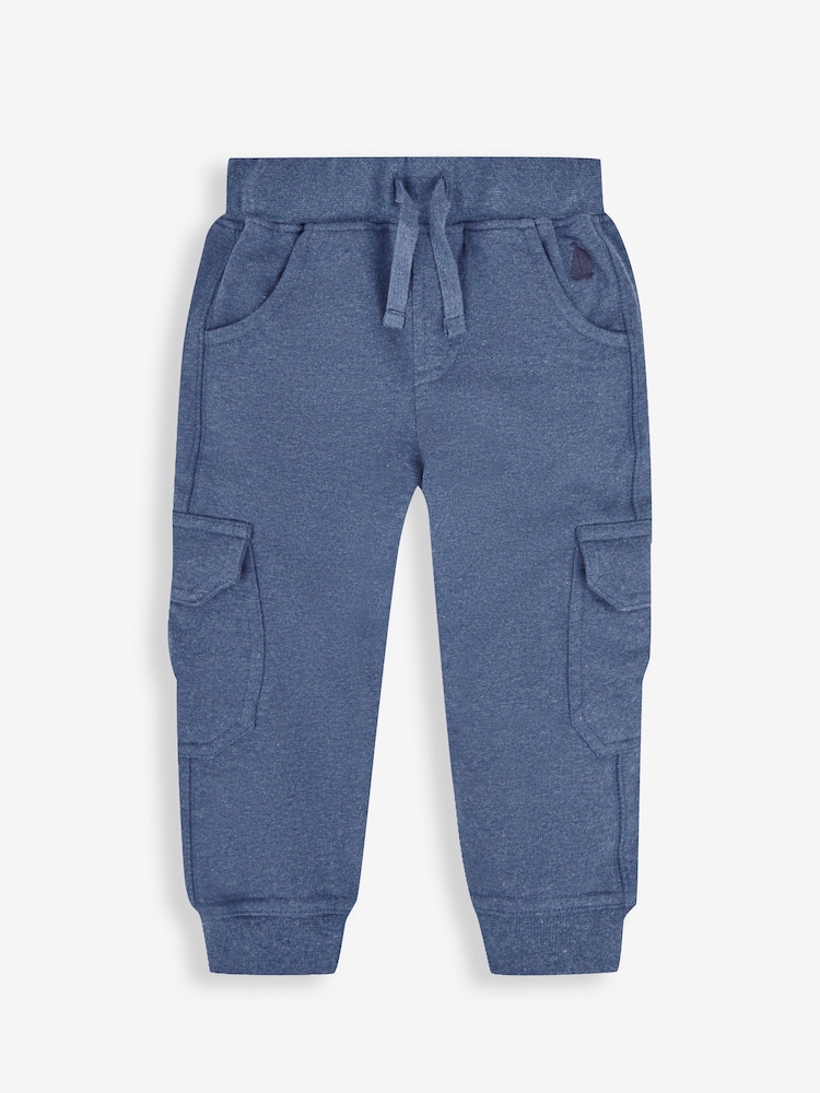 JoJo Maman Bébé Indigo Blue & Navy Blue 2-Pack Cargo Joggers - Image 3 of 11