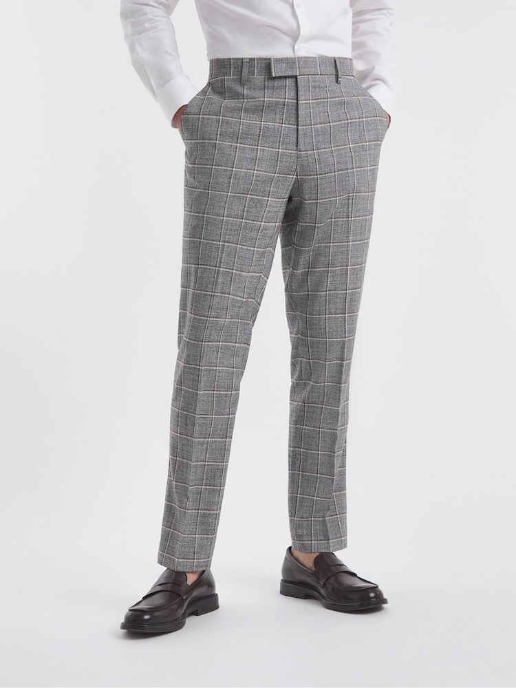 Jacamo Grey Sam Check Suit Trousers - Image 1 of 4 Jacamo Grey Sam Check Suit Trousers - Image 1 of 4