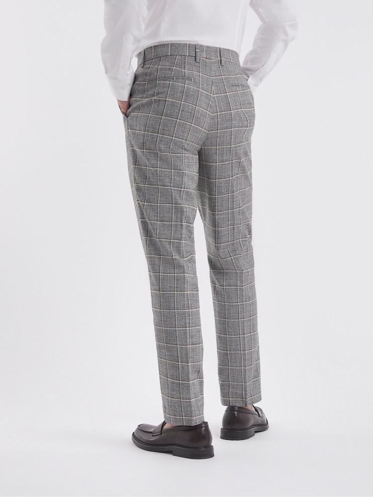 Jacamo Grey Sam Check Suit Trousers - Image 2 of 4