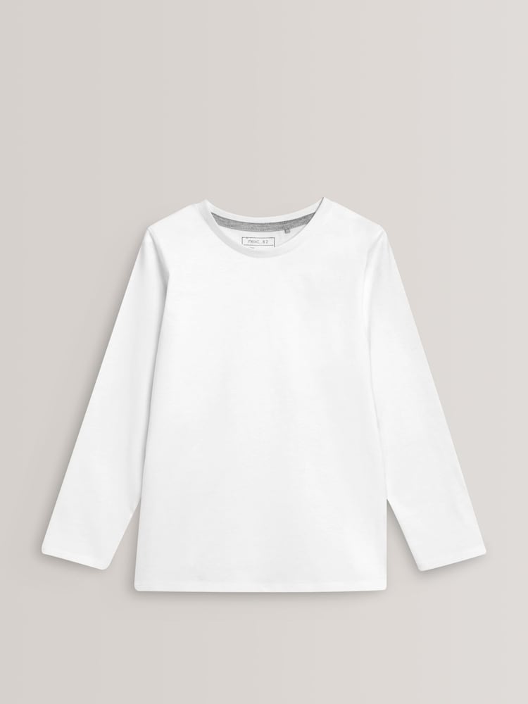 White 2 Pack Long Sleeve T-Shirts (3-16yrs) - Image 2 of 4