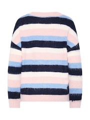 Long Tall Sally Pink Long Sleeve Stripe Fluffy Knitted Jumper - Image 6 of 6
