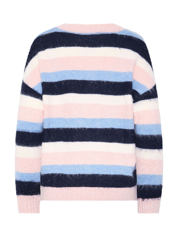 Long Tall Sally Pink Long Sleeve Stripe Fluffy Knitted Jumper - Image 6 of 6 Long Tall Sally Pink Long Sleeve Stripe Fluffy Knitted Jumper - Image 6 of 6