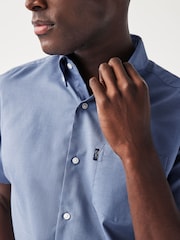 Cornflower Blue Regular Fit Short Sleeve Easy Iron Button Down Oxford Shirt - Image 5 of 8