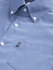 Cornflower Blue Regular Fit Short Sleeve Easy Iron Button Down Oxford Shirt - Image 7 of 8
