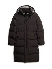 Superdry Black Longline Hooded Puffer Coat - Image 5 of 9