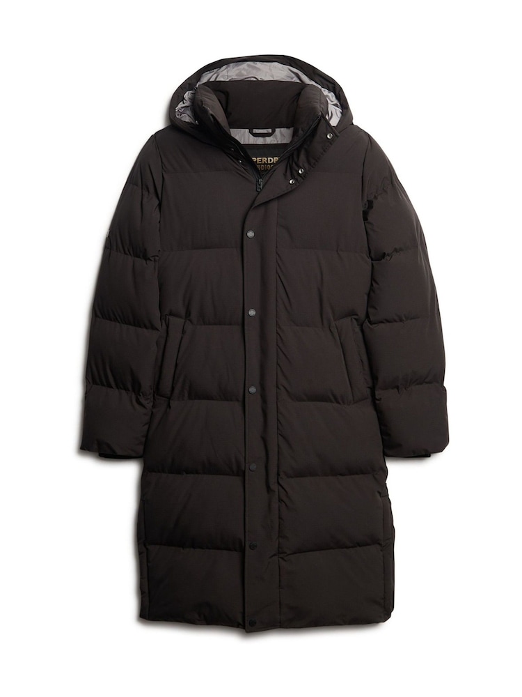 Noir - Superdry Doudoune longue à capuche - Image 5 of 9