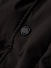 Superdry Black Longline Hooded Puffer Coat - Image 7 of 9