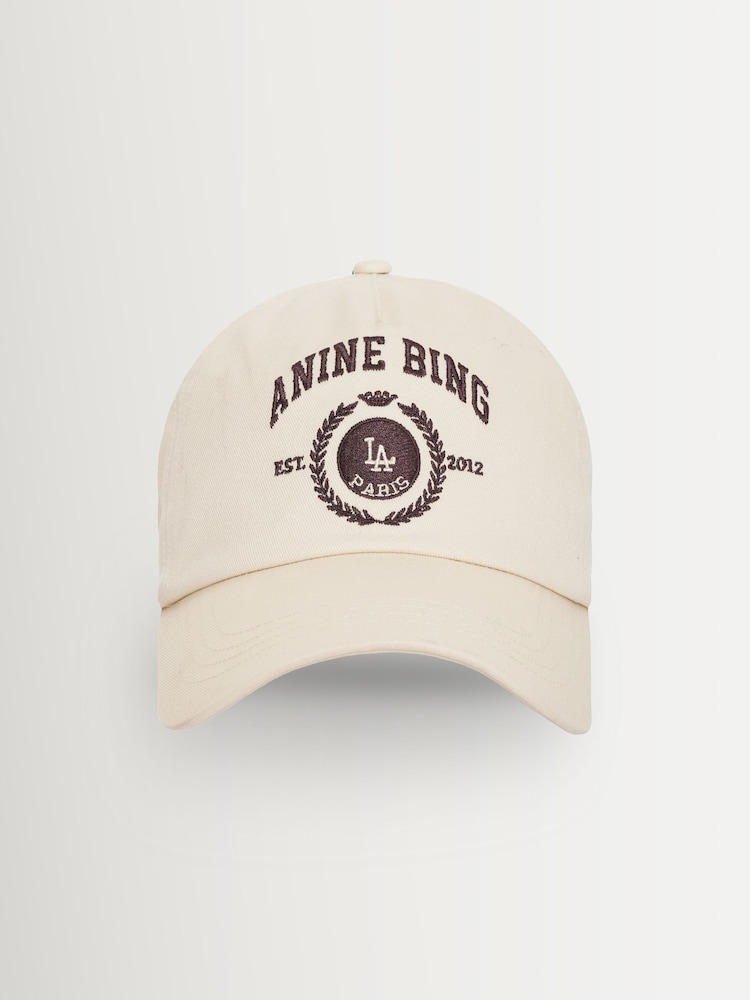 ANINE BING Cream Jeremy Baseball Cap Collegiate - Image 1 of 4
