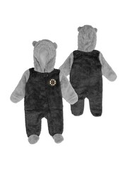 Fanatics Grey NHL Boston Bruins Game Nap Teddy Fleece All-In-One Newborn - Image 1 of 3