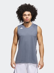 adidas Grey 3G Speed Reversible Basketball Aeroready Tank Top - Image 1 of 5