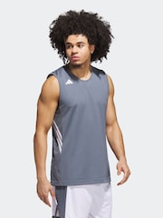 adidas Grey 3G Speed Reversible Basketball Aeroready Tank Top - Image 3 of 5