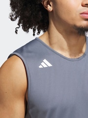 adidas Grey 3G Speed Reversible Basketball Aeroready Tank Top - Image 4 of 5
