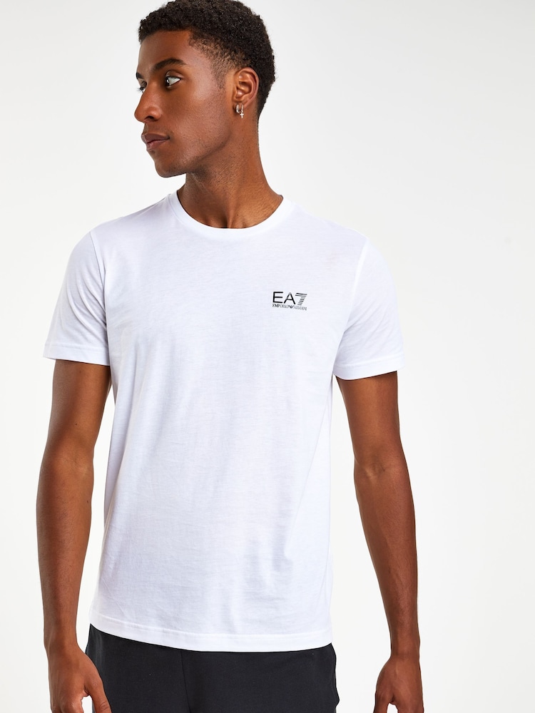 Emporio Armani EA7 Logo 100% Cotton T-Shirt - Image 1 of 4