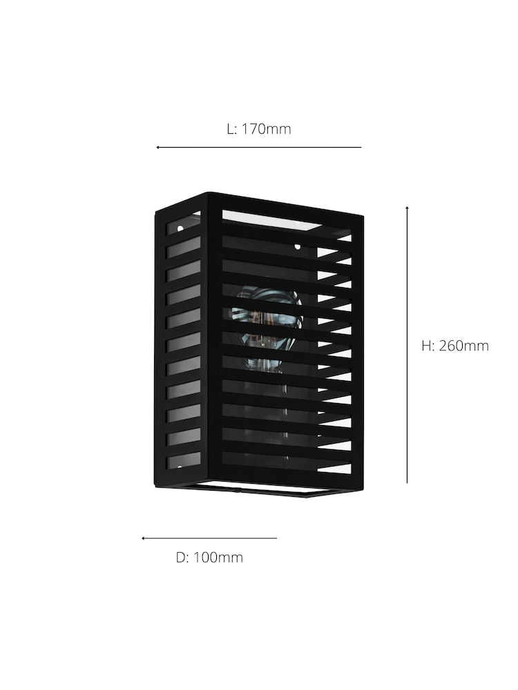 Eglo Black Alamonte 3 Caged Outdoor Wall Light - Image 4 of 4