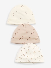Neutral Baby Beanie Jersey Hat 3 Pack (0-12mths) - Image 1 of 5