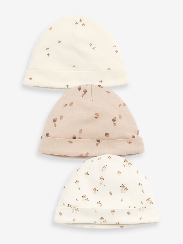 Neutral Baby Beanie Jersey Hat 3 Pack (0-12mths) - Image 1 of 5