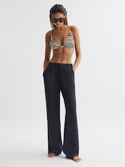 Reiss Black/White Melody Zebra Print Bikini Top - Image 5 of 5