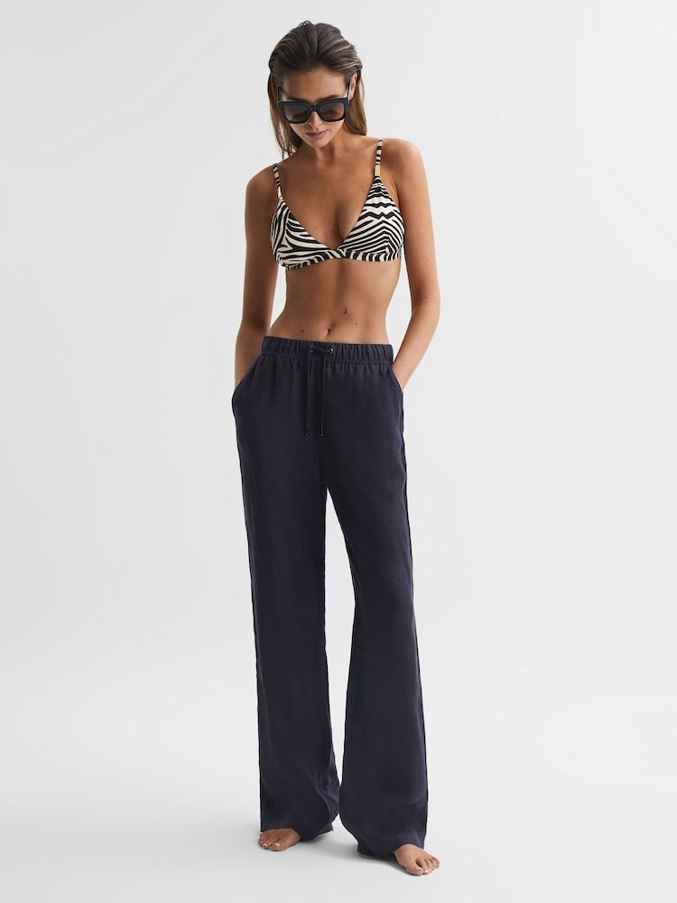 Reiss Black/White Melody Zebra Print Bikini Top - Image 5 of 5