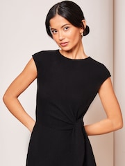 Lipsy Black Cosy Rib Sleeveless Tie Side Wide Leg Jumpsuit - Image 4 of 4