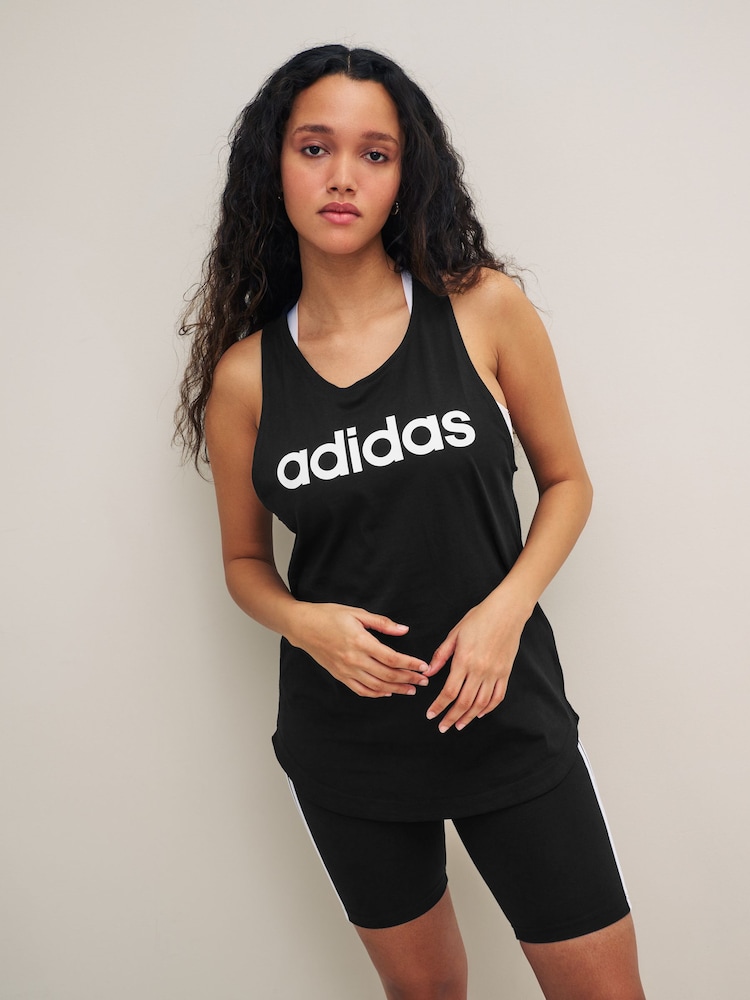 Negro - Camiseta básica sin mangas de algodón 100 % y corte holgado con logo de Adidas Sportswear - Imagen 1 de 7