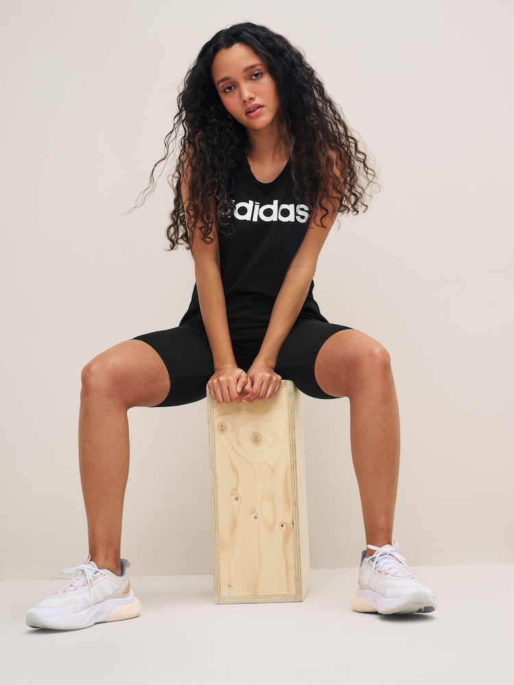 adidas Black Sportswear Essentials Loose Logo 100% Cotton Tank Top - Image 3 of 7