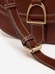 Joules Tan Brown Soft Leather Cross Body Bag - Image 3 of 7