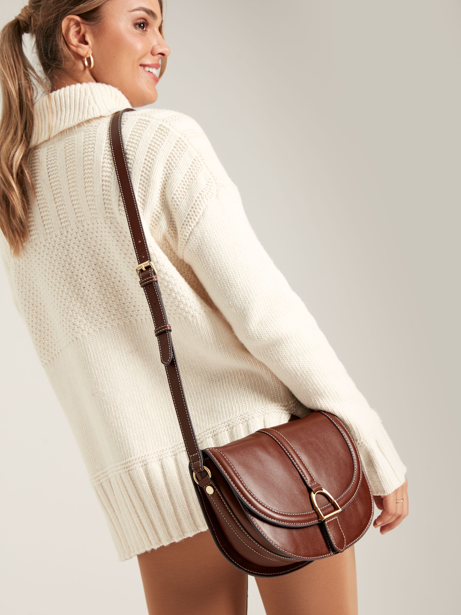 Buy Joules Tan Brown Soft Leather Cross Body Bag from Next Ireland