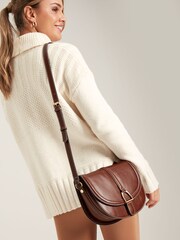 Joules Tan Brown Soft Leather Cross Body Bag - Image 7 of 7