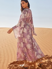 Pink Occasion Metallic Long Sleeve Dress - Image 5 of 8