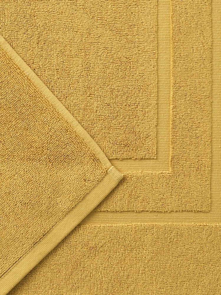 Christy Saffron Yellow Brixton 850GSM 100% Cotton Bath Mat - Image 4 of 4