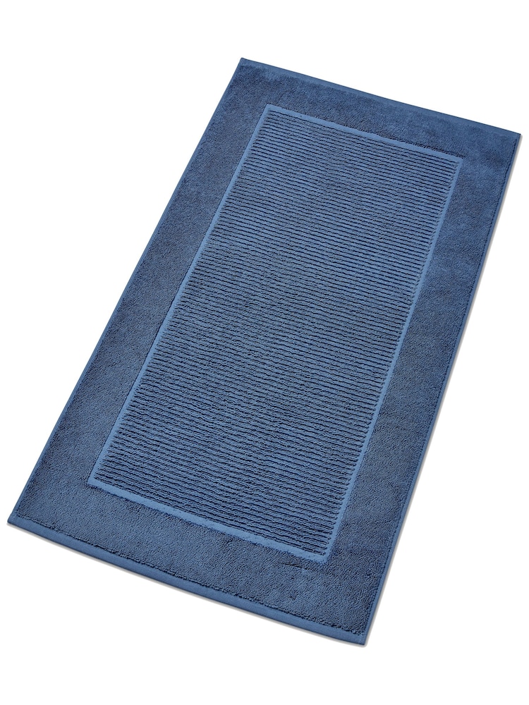 Christy Deep Sea Blue Supreme 1000GSM 100% Cotton Bath Mat - Image 1 of 2