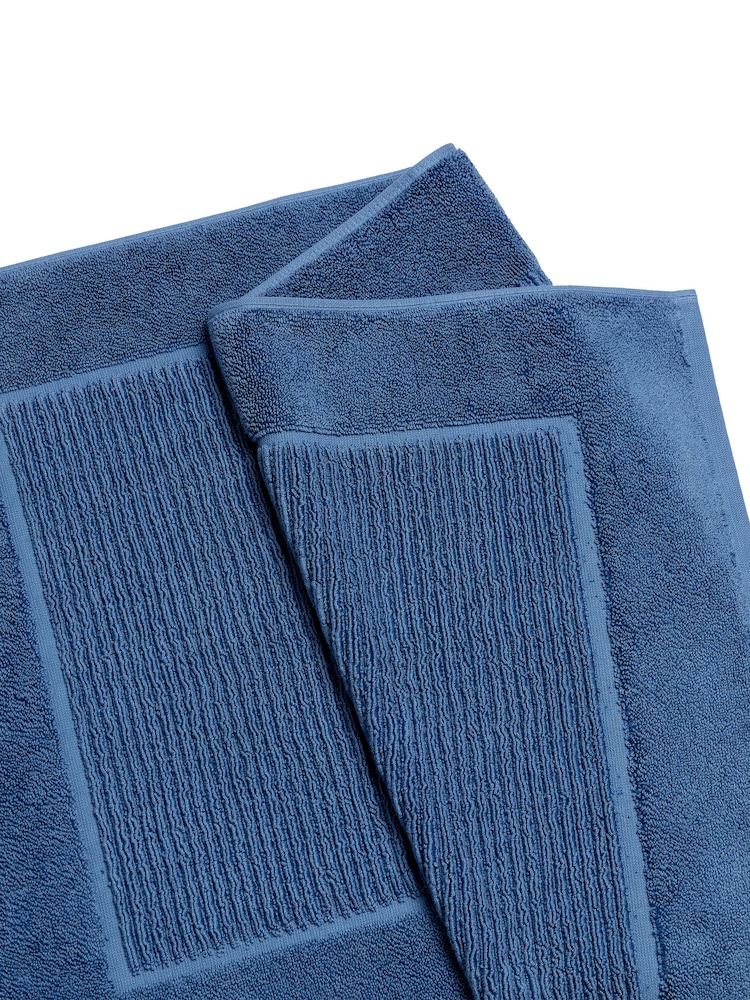 Christy Deep Sea Blue Supreme 1000GSM 100% Cotton Bath Mat - Image 2 of 2