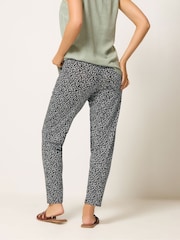 M&Co Black Leaf Print Jersey Hareem Trousers - Image 3 of 4