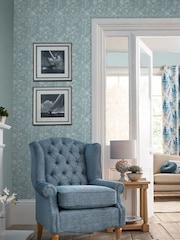 Laura Ashley Pale Newport Blue Fennelton 10M Wallpaper - Image 1 of 4