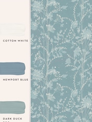 Laura Ashley Pale Newport Blue Fennelton 10M Wallpaper - Image 4 of 4