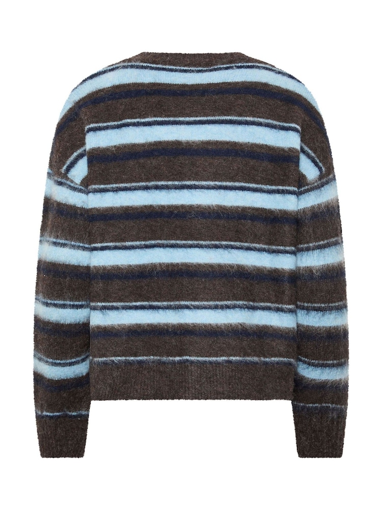 Long Tall Sally Brown Long Sleeve Stripe Fluffy Knitted Jumper - Image 6 of 6 Long Tall Sally Brown Long Sleeve Stripe Fluffy Knitted Jumper - Image 6 of 6