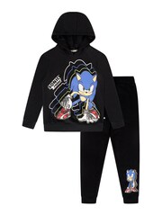 Brand Threads Black Sonic Prime Boys Loungewear Jogger Set - Image 1 of 4