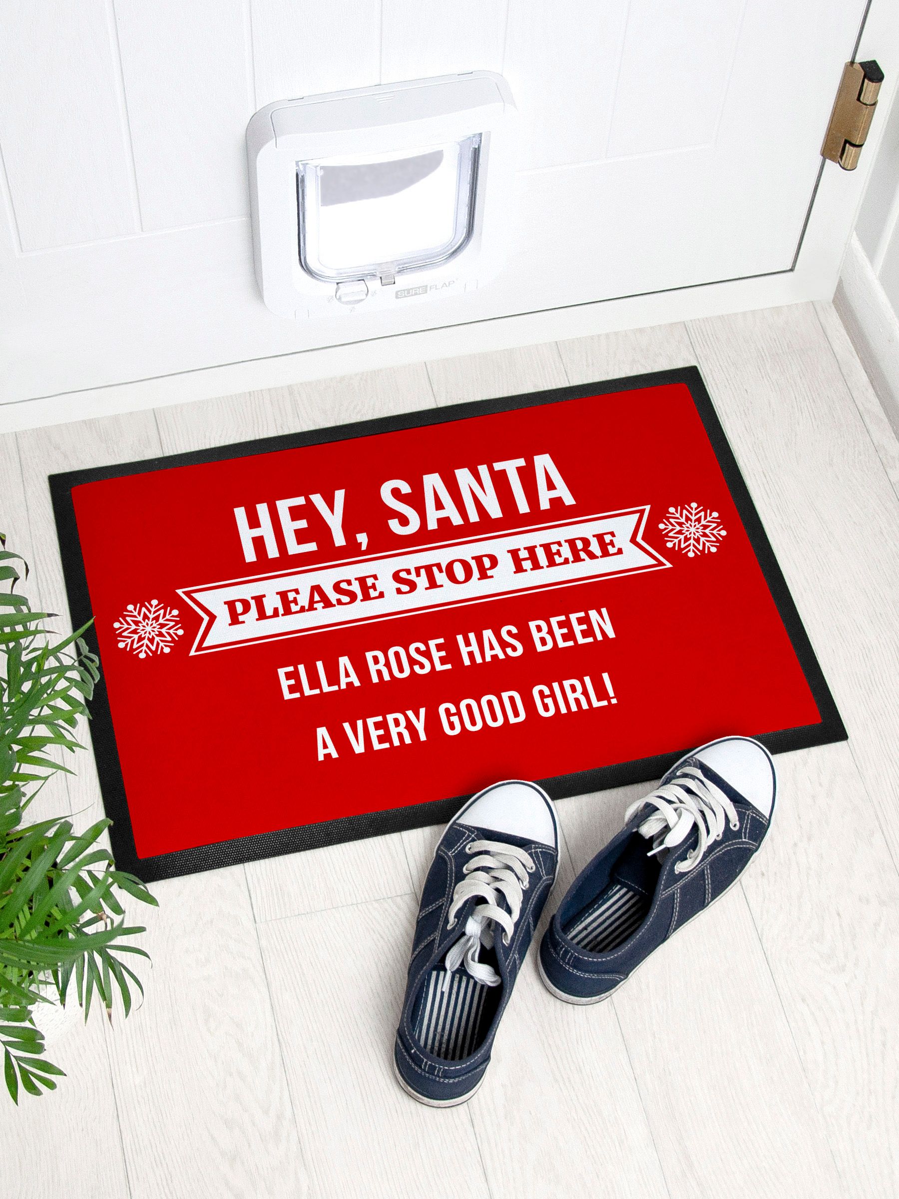 Treat Republic Hey Santa Christmas Indoor Doormat by Treat Republic
