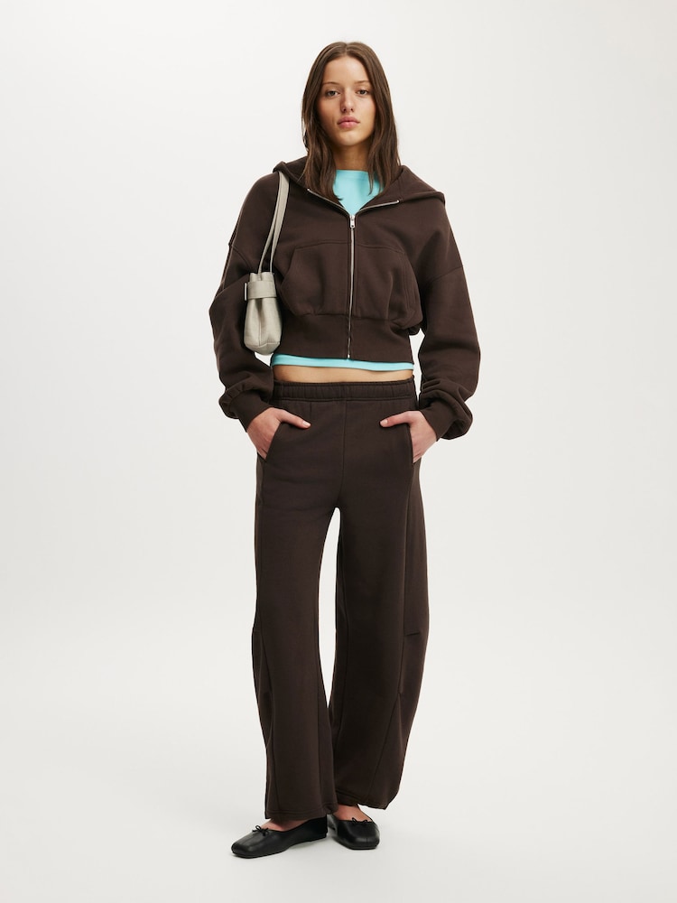 Cotton On Brown Barrel Leg Sweatpant - Image 1 of 5