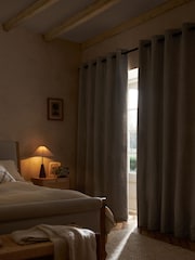 Natural Cosy Texture Super Thermal Eyelet Curtains - Image 2 of 5