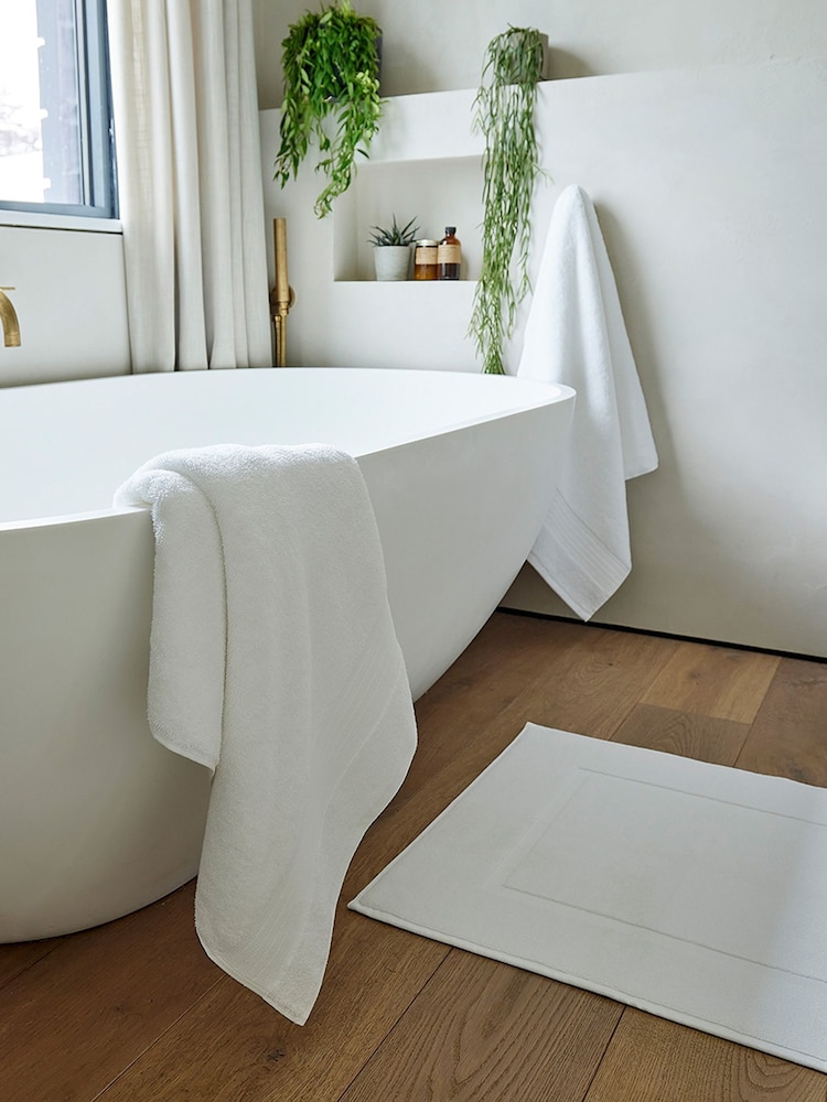 Christy White Organic Cotton 850GSM Bath Mat - Image 1 of 3 Christy White Organic Cotton 850GSM Bath Mat - Image 1 of 3
