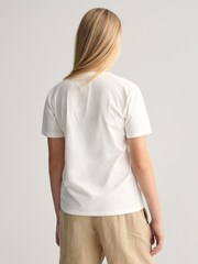 GANT White 100% Cotton Shield Logo T-Shirt - Image 2 of 6