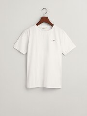 GANT White 100% Cotton Shield Logo T-Shirt - Image 5 of 6