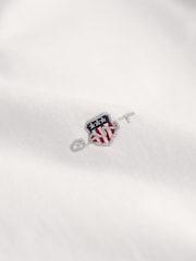 GANT White 100% Cotton Shield Logo T-Shirt - Image 6 of 6