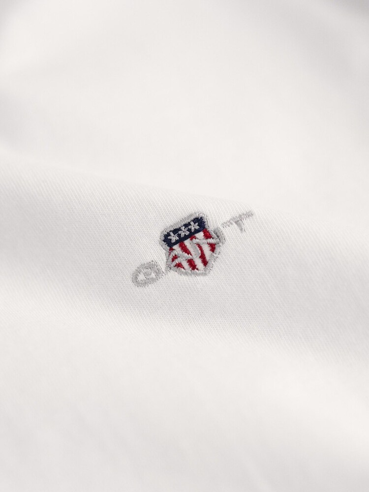GANT White 100% Cotton Shield Logo T-Shirt - Image 6 of 6